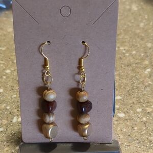 Elegant Wooden Bead Earrings